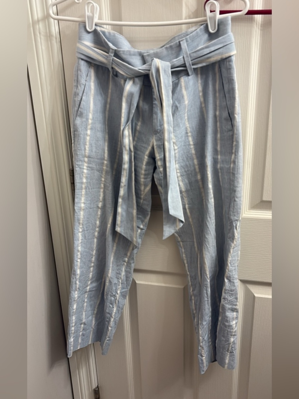 Linen and cotton blend Trousers with Tie-Waist